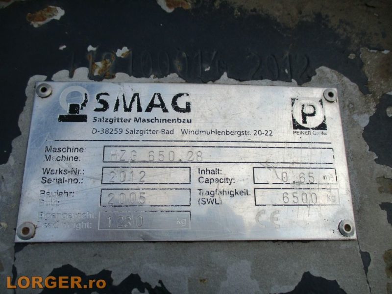 SMAG HZG 650.28 hidraulikus markoló kanál