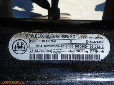 Axe trailer - BPW HSF 9010 ECO-P