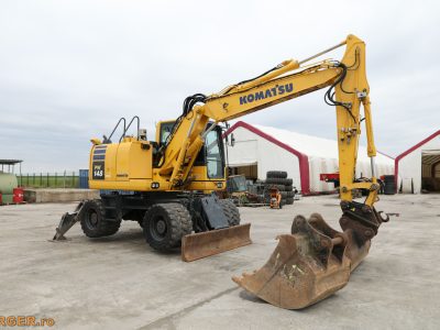 Komatsu PW148-10 gumikerekes kotró